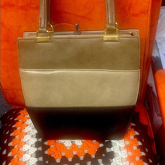 Vintage 60’s- Berno - Elegant Tan and Brown Women's handbag - leather - Picture 1 of 12